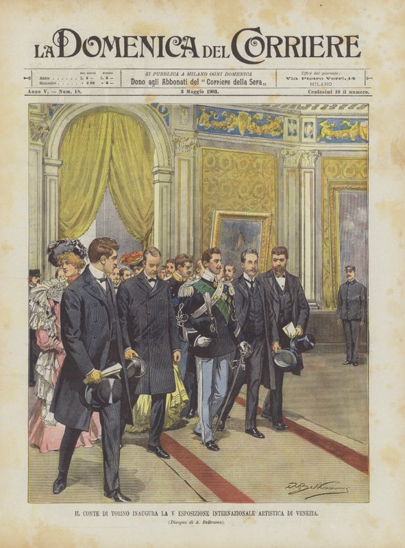 Hrabě z Turína zahajuje V. mezinárodní výstavu umění v Benátkách od Achille Beltrame