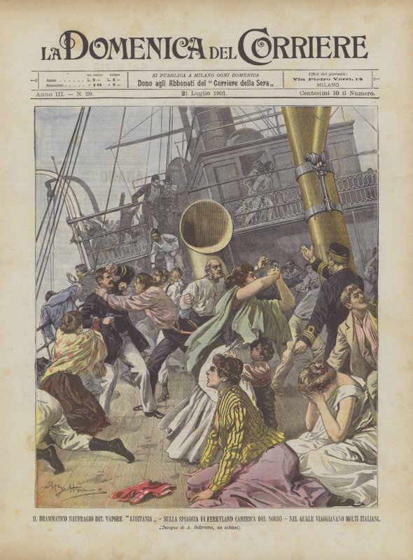 Dramatické ztroskotání Lusitania Vapor na Ferryland Beach (Severní Amerika)? od Achille Beltrame