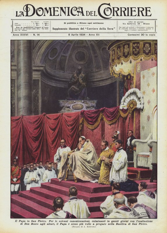 Papež v chrámu svatého Petra od Achille Beltrame