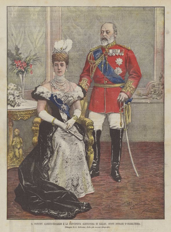 Princ Albert Edward a princezna Alexandra z Walesu, noví panovníci Anglie od Achille Beltrame