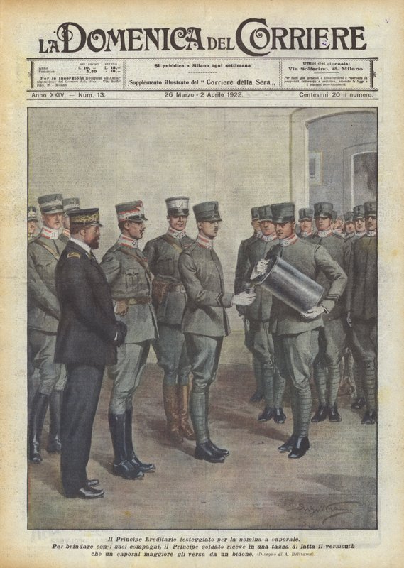 Korunní princ oslavoval své jmenování desátníkem od Achille Beltrame