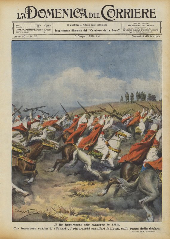 Císařský král na manévrech v Libyi od Achille Beltrame