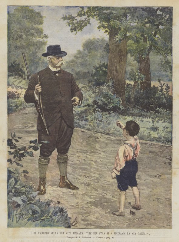 Král Umberto ve svém soukromém životě, Te See Staa Ti A Mazzamm La Mia Gajna? od Achille Beltrame