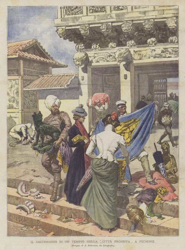 Rabování chrámů v Zakázaném městě v Pekingu od Achille Beltrame
