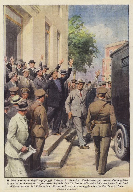 Hrdé chování italských posádek v Americe od Achille Beltrame