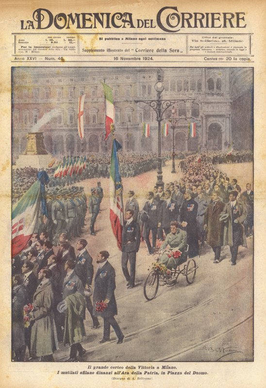 Velký průvod vítězství v Miláně od Achille Beltrame