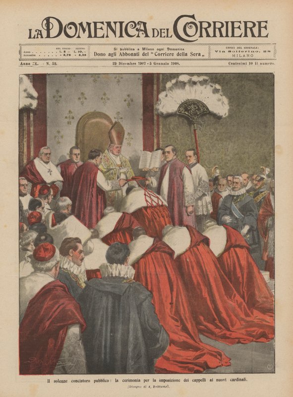 Slavnostní veřejná konzistoř, ceremonie uložení klobouků novým kardinálům od Achille Beltrame