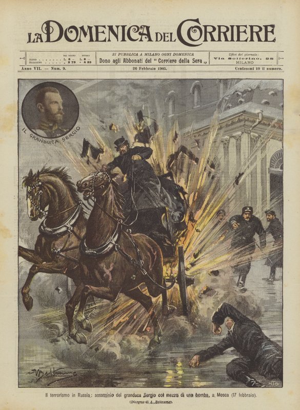 Terorismus v Rusku, atentát na velkoknížete Sergije bombou v Moskvě (17. února) od Achille Beltrame