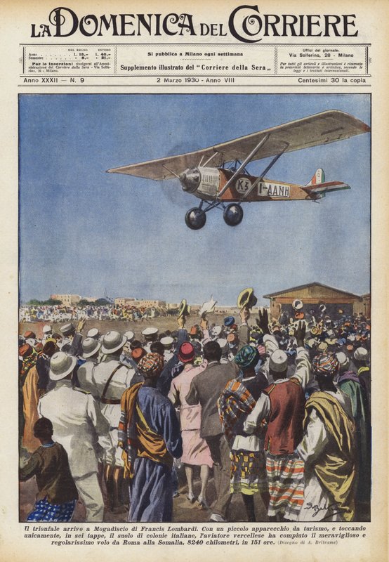 Triumfální příjezd Francise Lombardiho do Mogadiša od Achille Beltrame