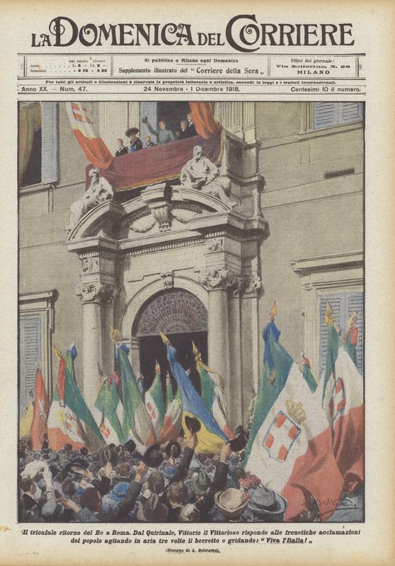 Triumfální návrat krále do Říma od Achille Beltrame