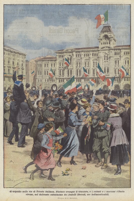 Nepokoje v ulicích italského Terstu od Achille Beltrame