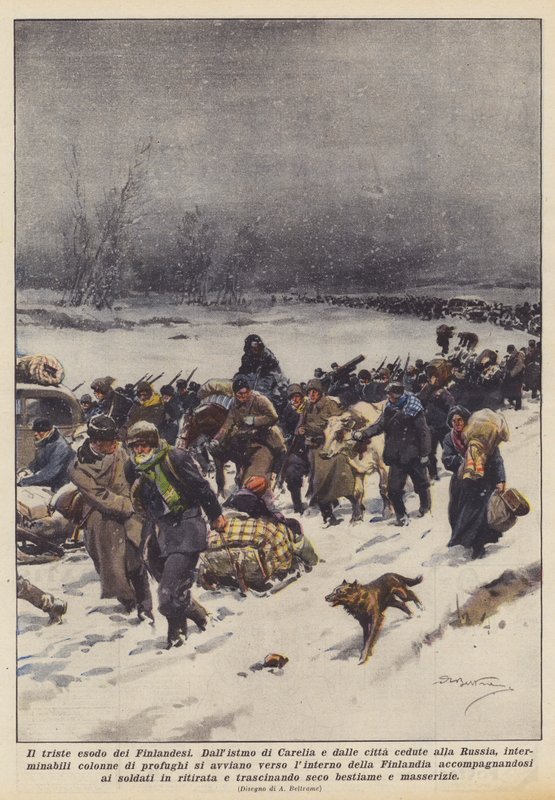 Smutný exodus Finů od Achille Beltrame