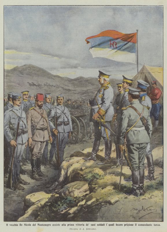 Starý král Mikuláš Černé Hory byl svědkem prvního vítězství svých vojáků, což se jim povedlo? od Achille Beltrame