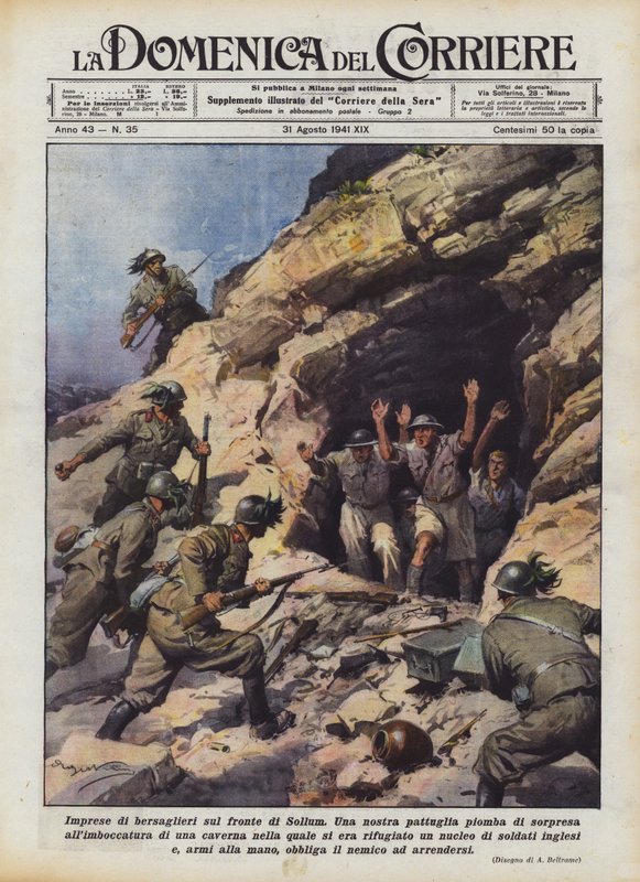 Bersaglieriho výkony na frontě Sollum od Achille Beltrame