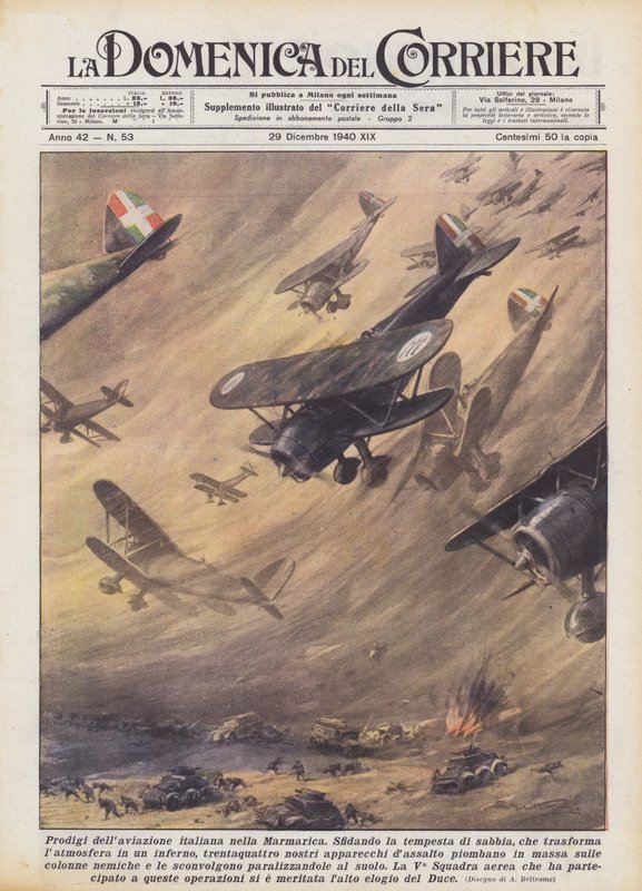 Italští letečtí zázraky v Marmarice (barva litho) od Achille Beltrame