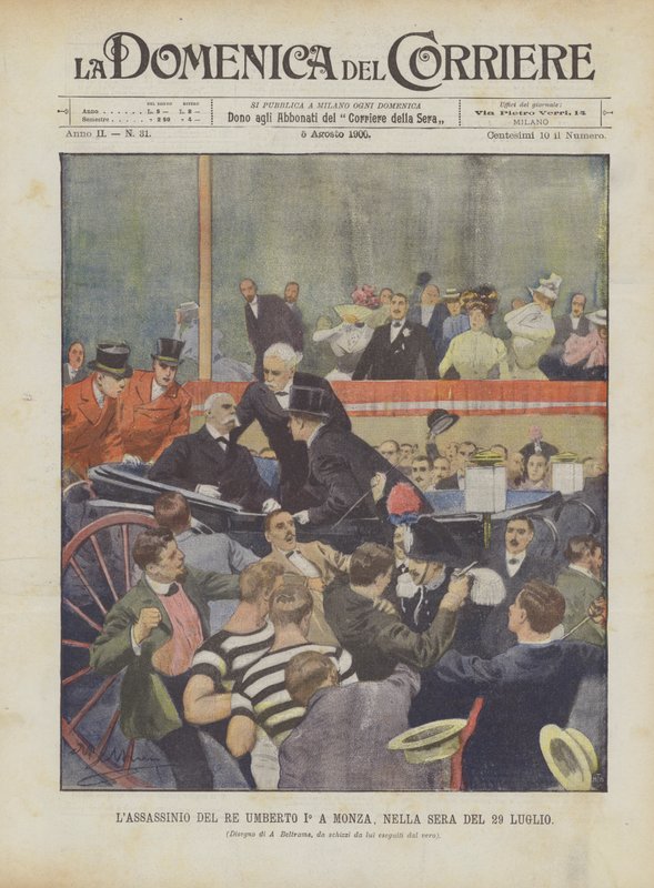 Atentát na krále Umberta I. v Monze, večer 29. července od Achille Beltrame