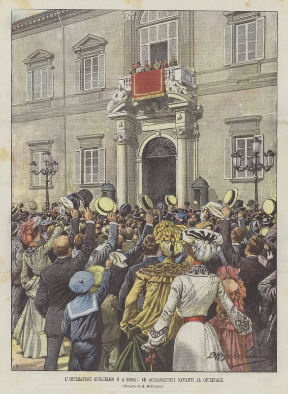 Císař Vilém II V Římě, Aklamace před Quirinalem od Achille Beltrame