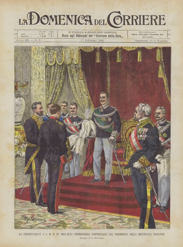 Prezentace HM králi vysoké cti, kterou mu udělil prezident Francouzské republiky od Achille Beltrame