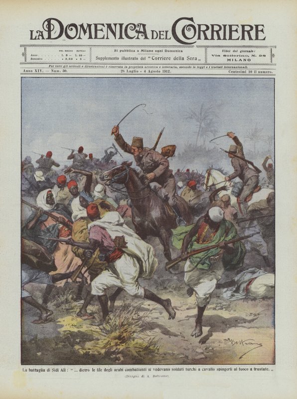 V bitvě u Sídí Alího "za řadami bojujících Arabů byli vidět turečtí vojáci? od Achille Beltrame