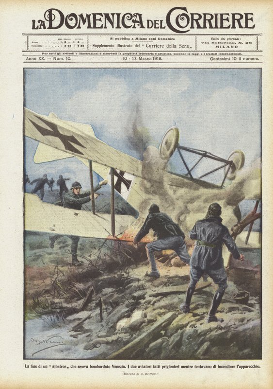 Konec Albatrosu, který bombardoval Benátky od Achille Beltrame
