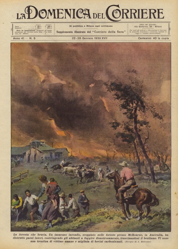 Hořící les od Achille Beltrame