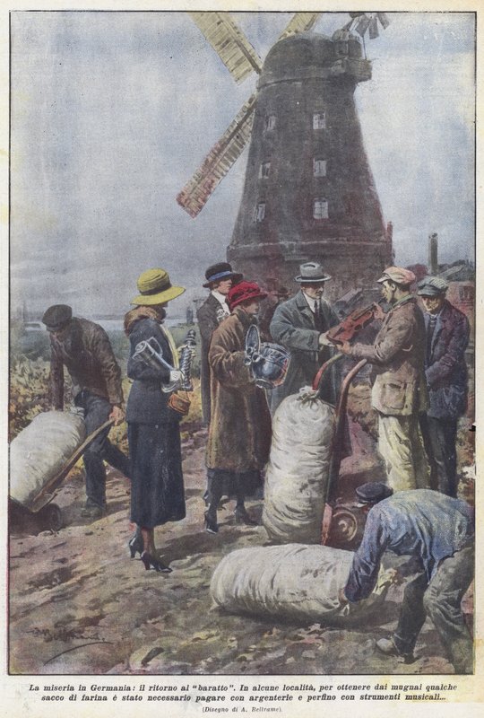 Bída v Německu, návrat k výměnnému obchodu od Achille Beltrame