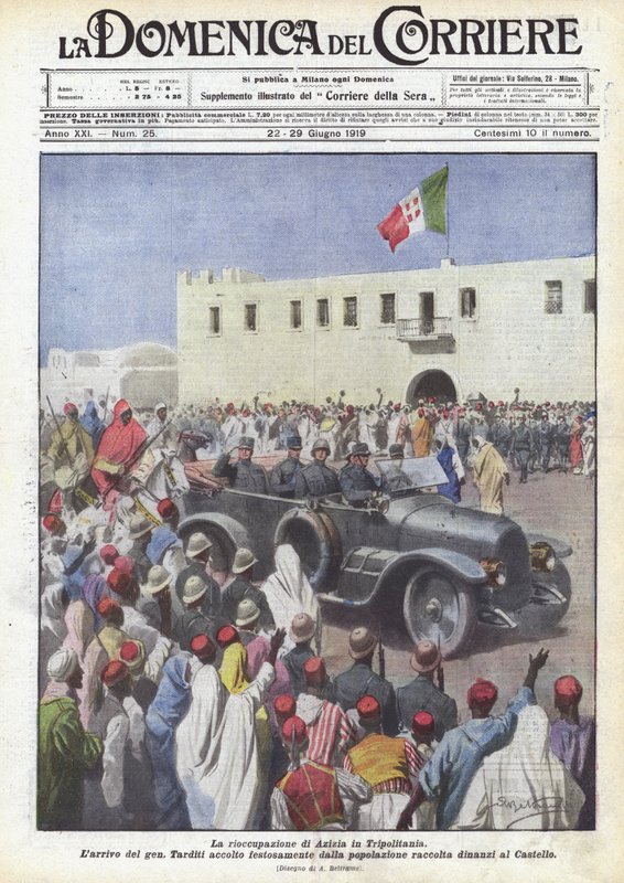 Znovuobsazení Azizie v Tripolitanii od Achille Beltrame