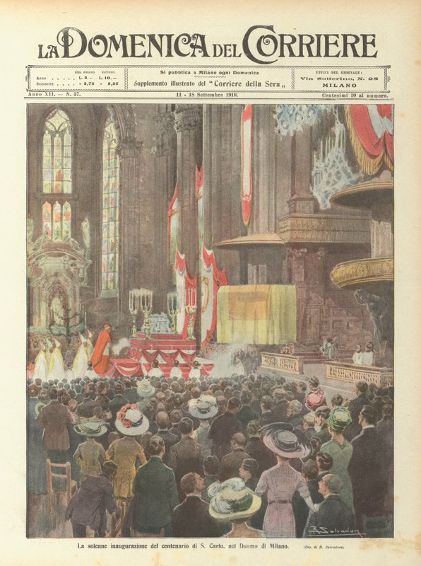 Slavnostní inaugurace stého výročí S Carlo v milánské katedrále od Achille Beltrame