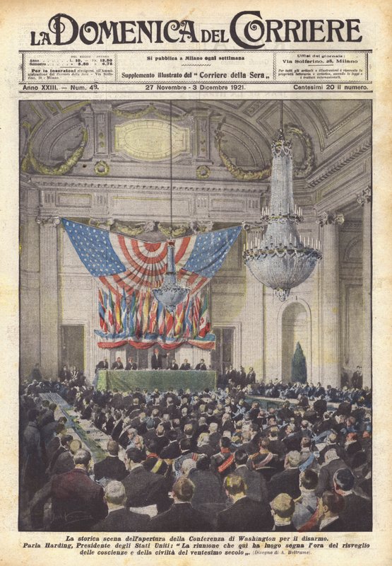 Historická scéna zahájení washingtonské konference o odzbrojení od Achille Beltrame