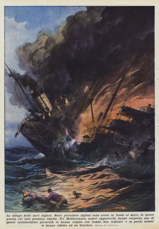 Masakr britských lodí od Achille Beltrame