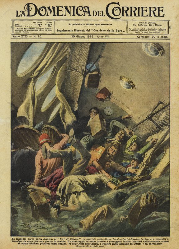 Letecká tragédie nad kanálem La Manche od Achille Beltrame