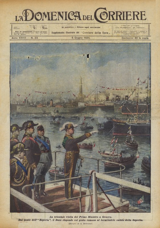 Triumfální návštěva premiéra v Janově od Achille Beltrame