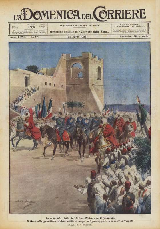 Triumfální návštěva premiéra v Tripolitánii od Achille Beltrame