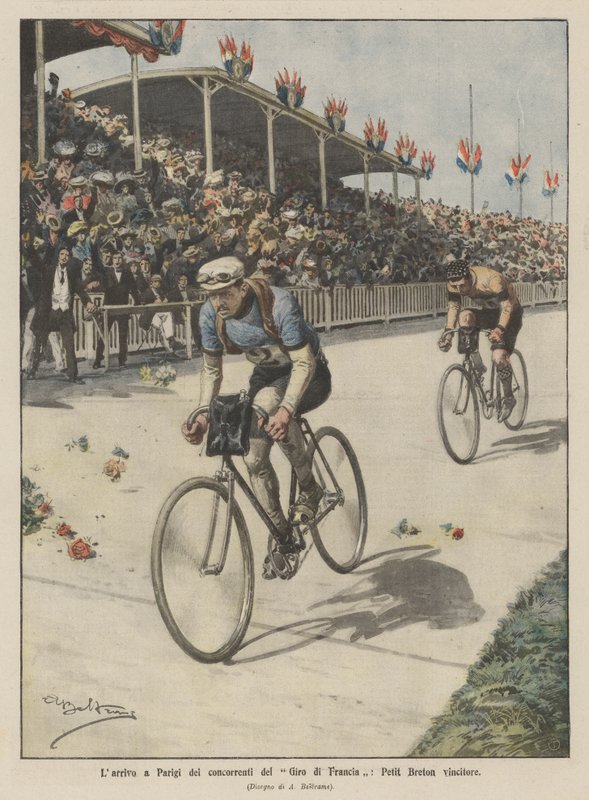 Příjezd závodníků Tour of France, vítěz Petit Breton, do Paříže od Achille Beltrame