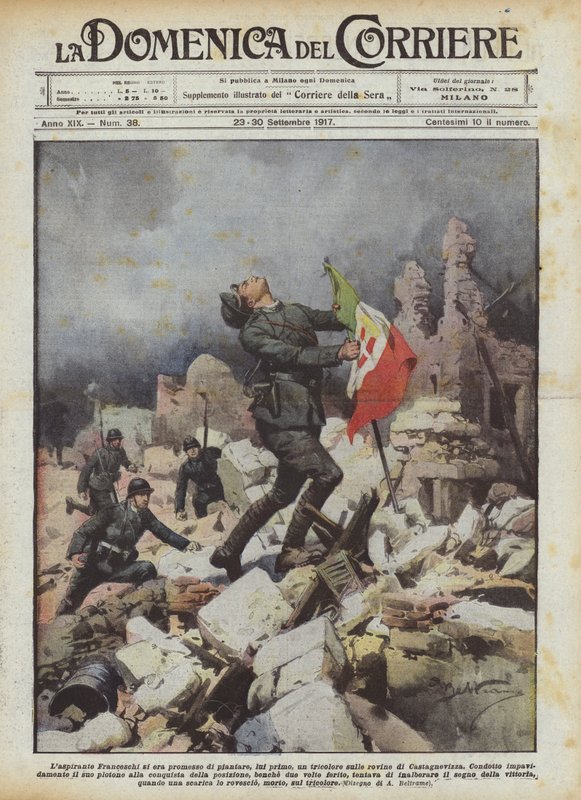Aspirant Franceschi si slíbil, že na ruiny Castagnevizzy zavěsí trikolorní vlajku od Achille Beltrame