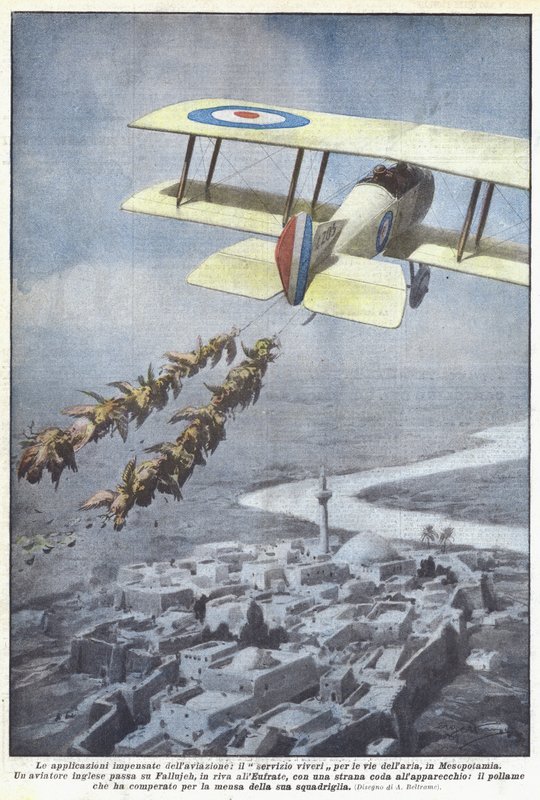 Neočekávané aplikace letectví, stravovacích služeb pro dýchací cesty, v Mezopotámii od Achille Beltrame