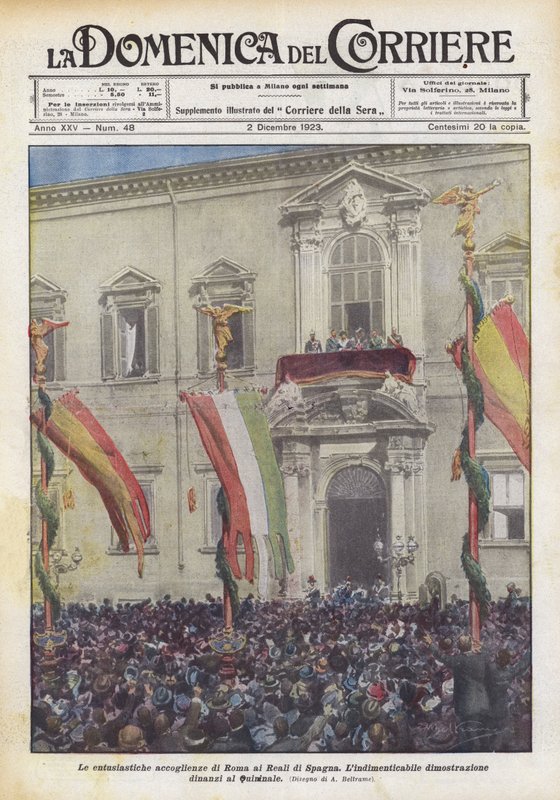 Nadšené přivítání Říma do španělské královské rodiny od Achille Beltrame