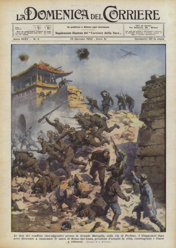 Fáze čínsko-niponského konfliktu u Velké čínské zdi na cestě do Pekingu od Achille Beltrame