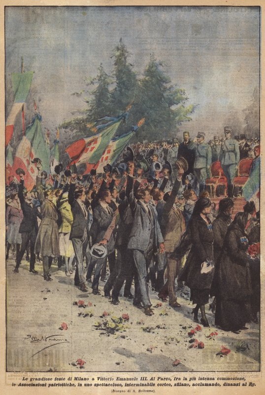 Grandiózní svátky Milána pro Vittoria Emanuela III od Achille Beltrame