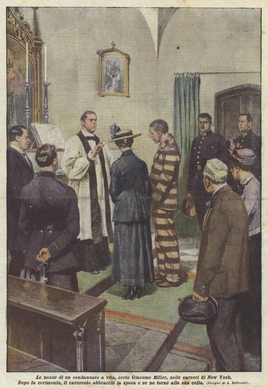 Svatba muže odsouzeného na doživotí, Giacoma Millera, v newyorských věznicích od Achille Beltrame