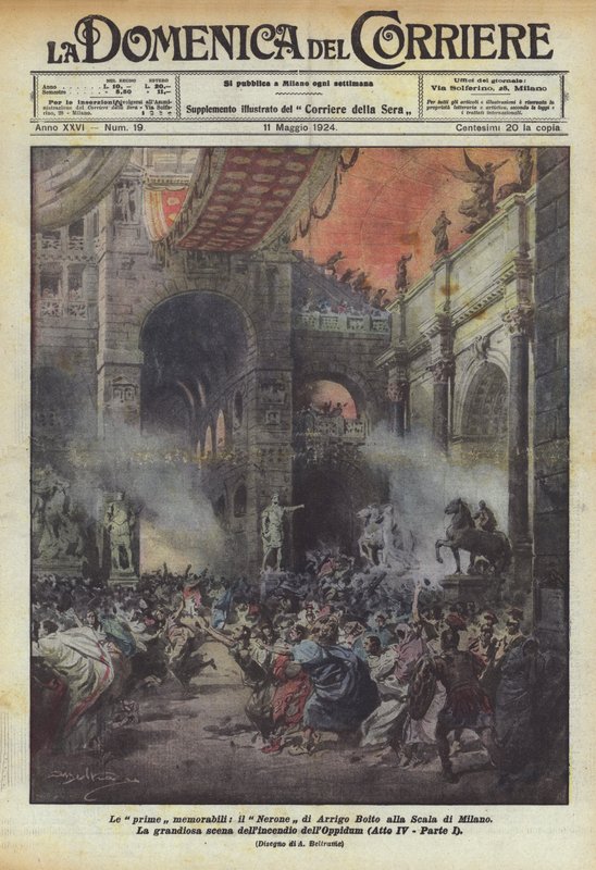 První nezapomenutelné, Nerone od Arriga Boita ve Scale v Miláně od Achille Beltrame