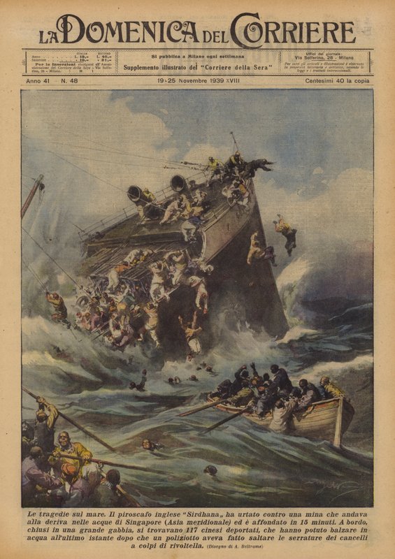 Tragédie na moři od Achille Beltrame