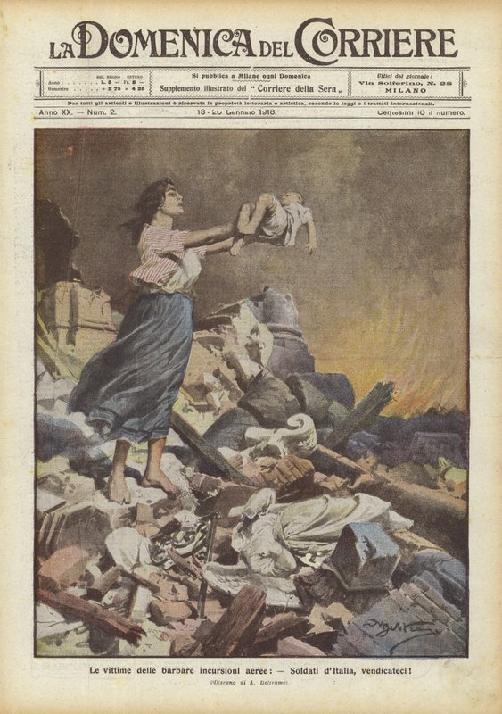 Oběti barbarských náletů, vojáci Itálie, pomstěte nás! od Achille Beltrame