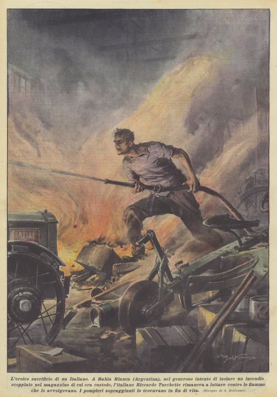 Hrdinská oběť Itala od Achille Beltrame