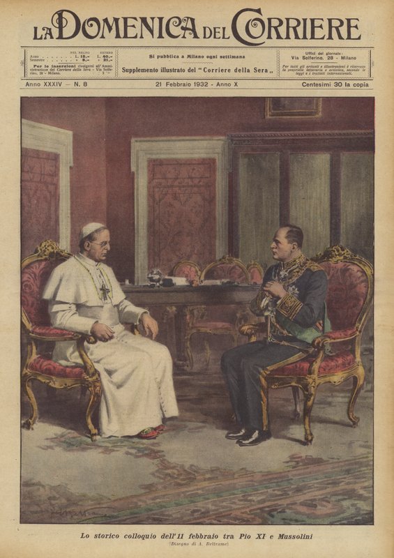Historický rozhovor mezi Piem XI. a Mussolinim z 11. února od Achille Beltrame