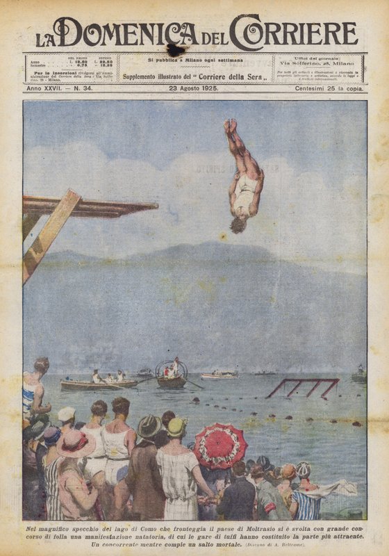 V nádherném zrcadle jezera Como, které se nachází před vesnicí Moltrasio, se nachází ? od Achille Beltrame
