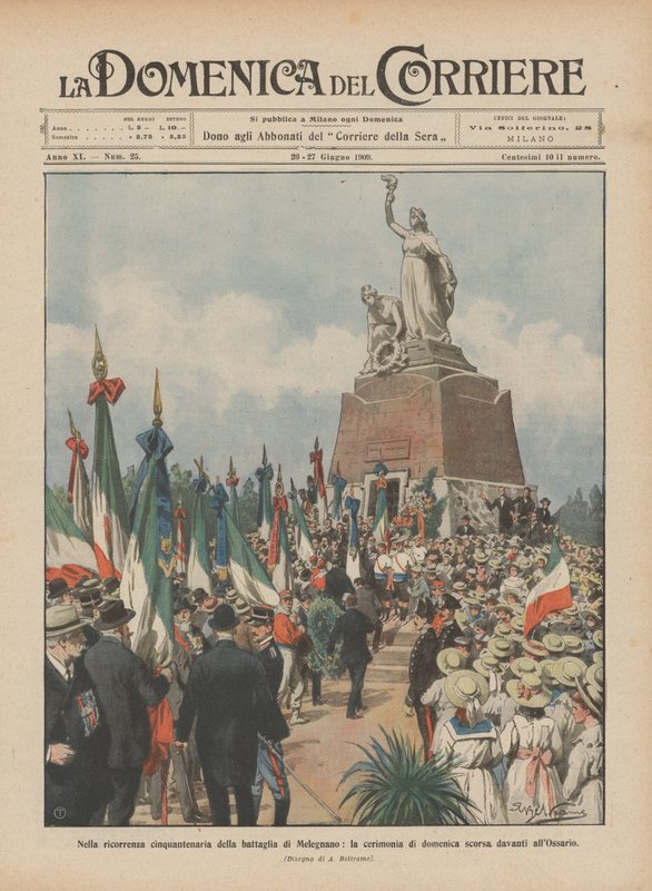 U příležitosti padesátého výročí bitvy u Melegnana se minulou neděli konal ceremoniál před Kostnicí od Achille Beltrame