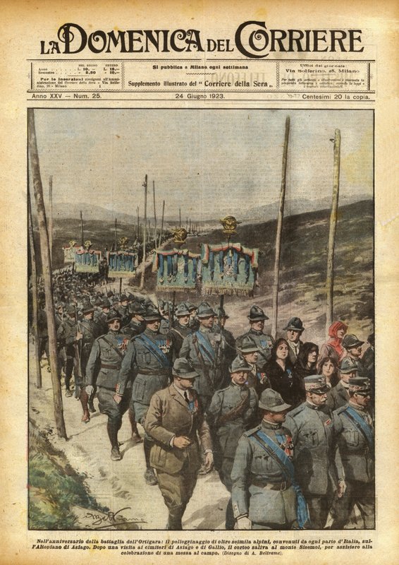 Na výročí bitvy u Ortigary, pouť přes šest tisíc Alpini? od Achille Beltrame