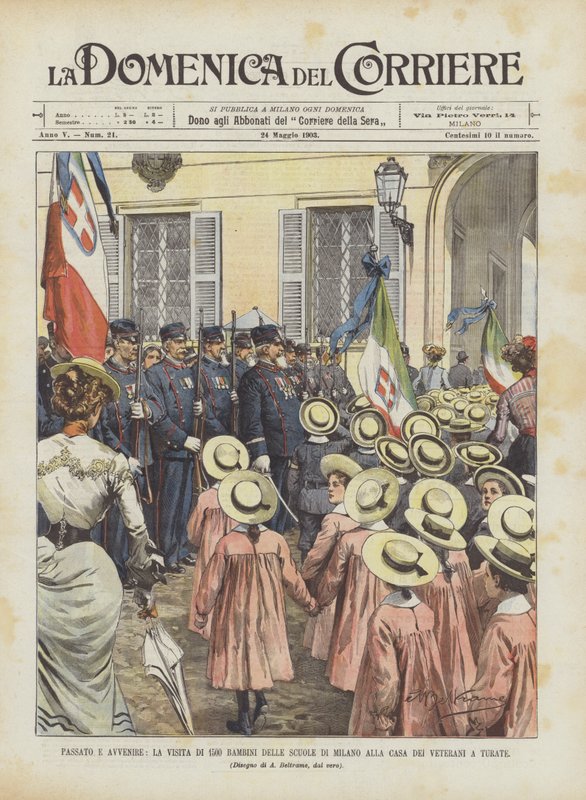 Past e Avvenire, návštěva 1500 dětí z milánských škol v Casa Dei Veterani v Turate od Achille Beltrame