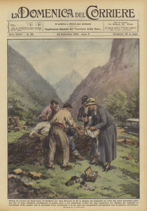 Před odjezdem ze SantAnna di Valdieri do San Rossore provedla S M la Regina další z ? od Achille Beltrame